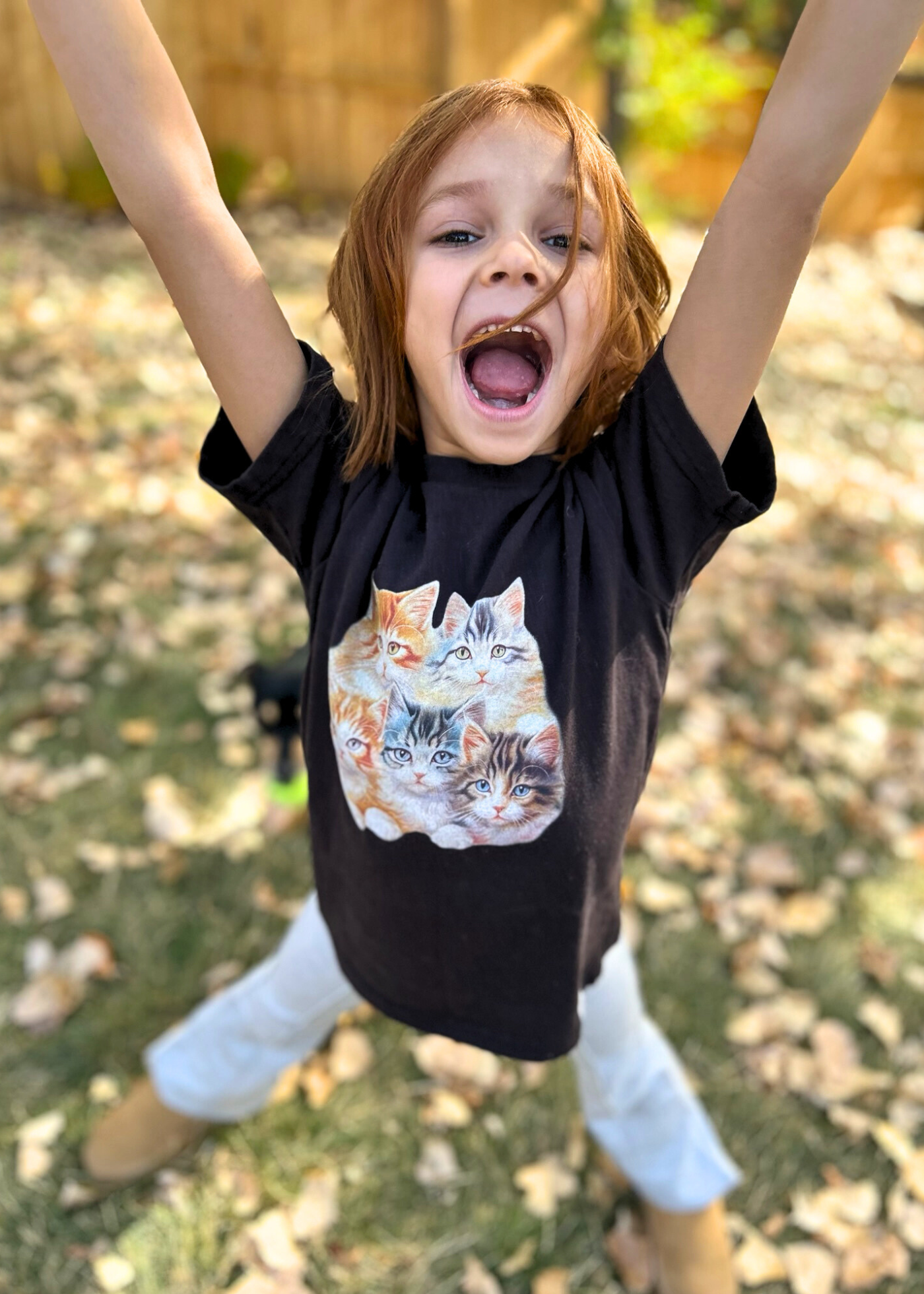 Kittens Kid's Black T-Shirt