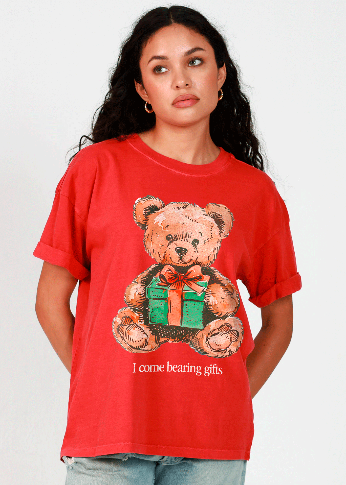 Bearing Gifts Red Boyfriend Tee