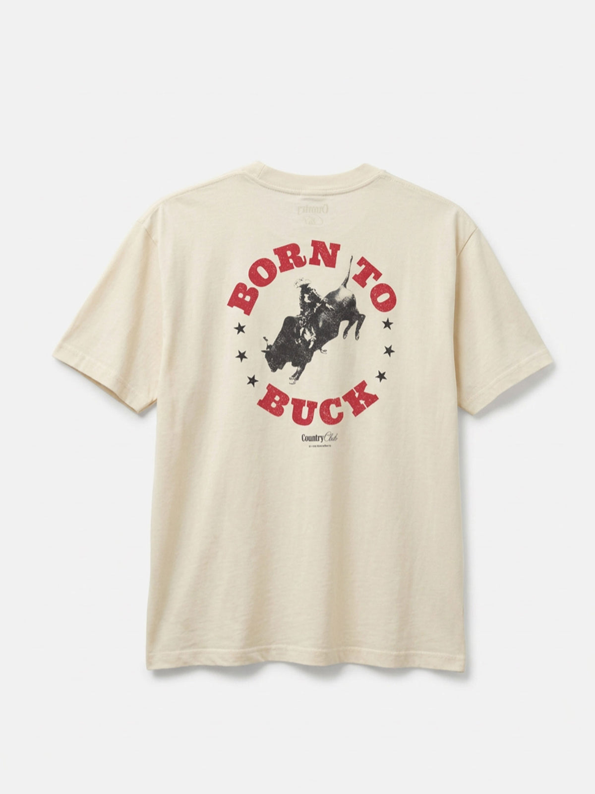 Born to Buck Off White Pigment Dyed Heavyweight Tee