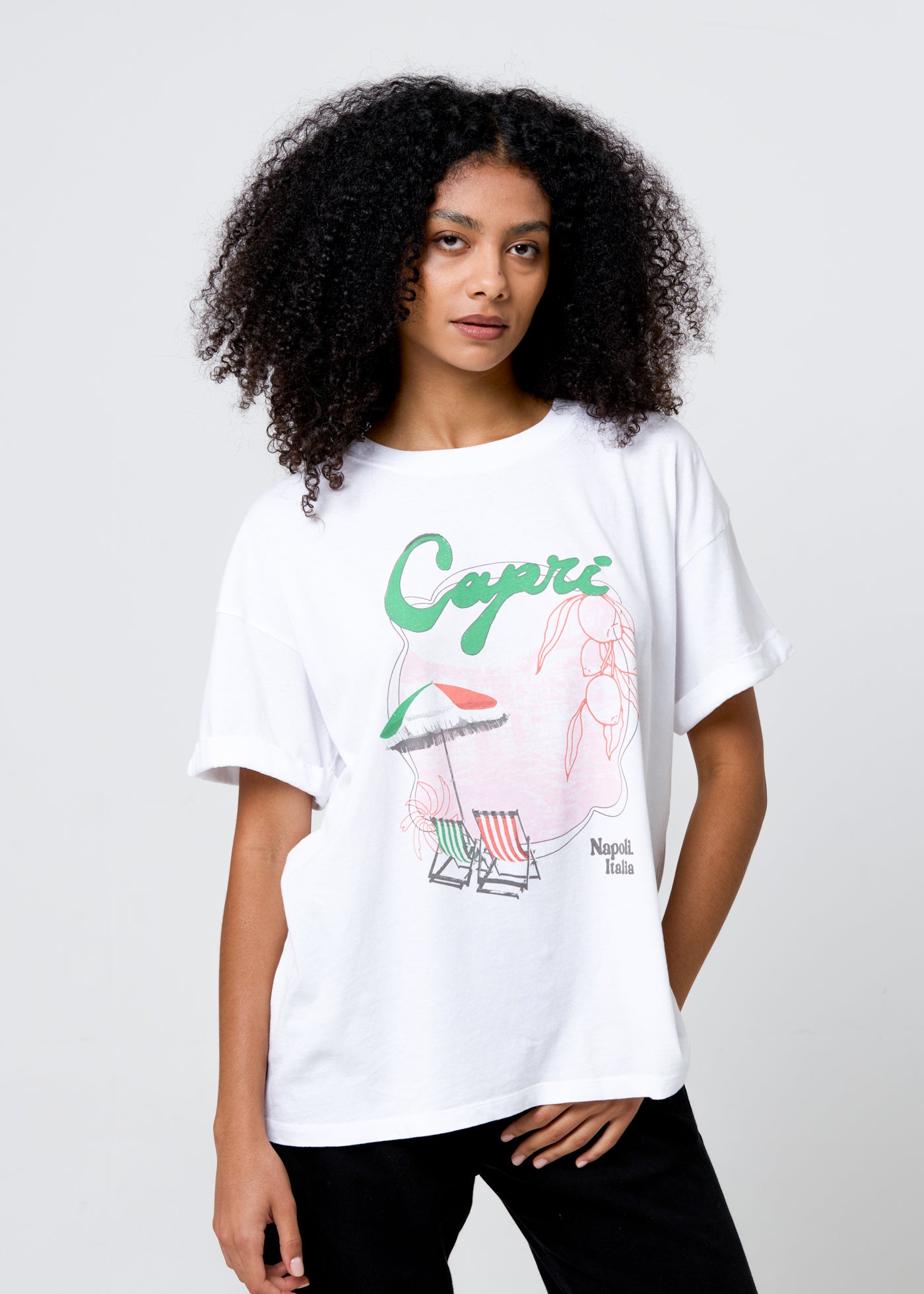 Capri Vintage White Boyfriend Tee