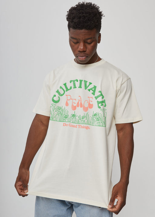 Cultivate Peace Men's Antique White Heavyweight T-Shirt