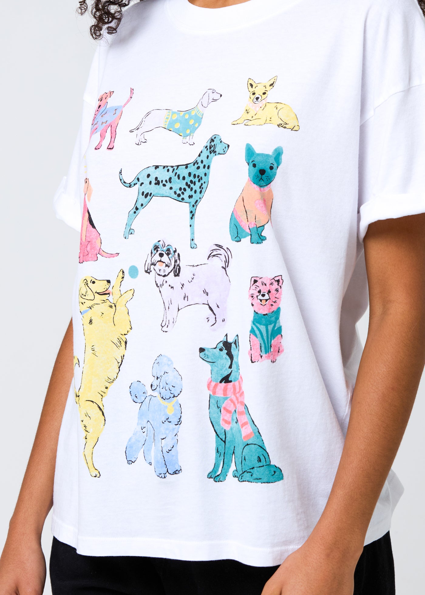 Dogs Vintage White Boyfriend Tee