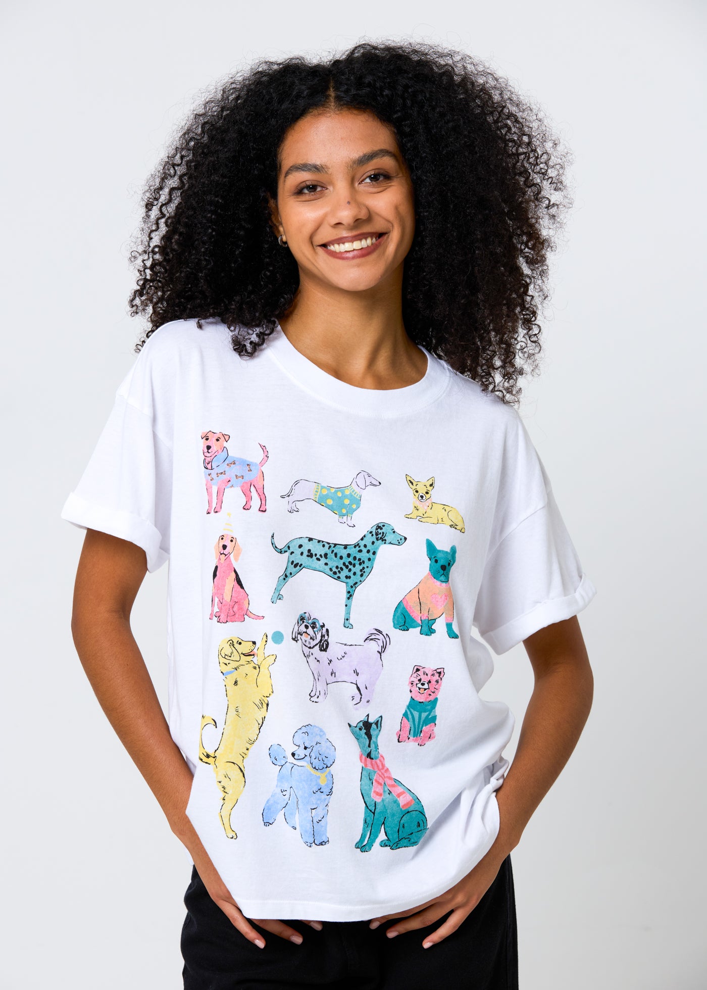 Dogs Vintage White Boyfriend Tee