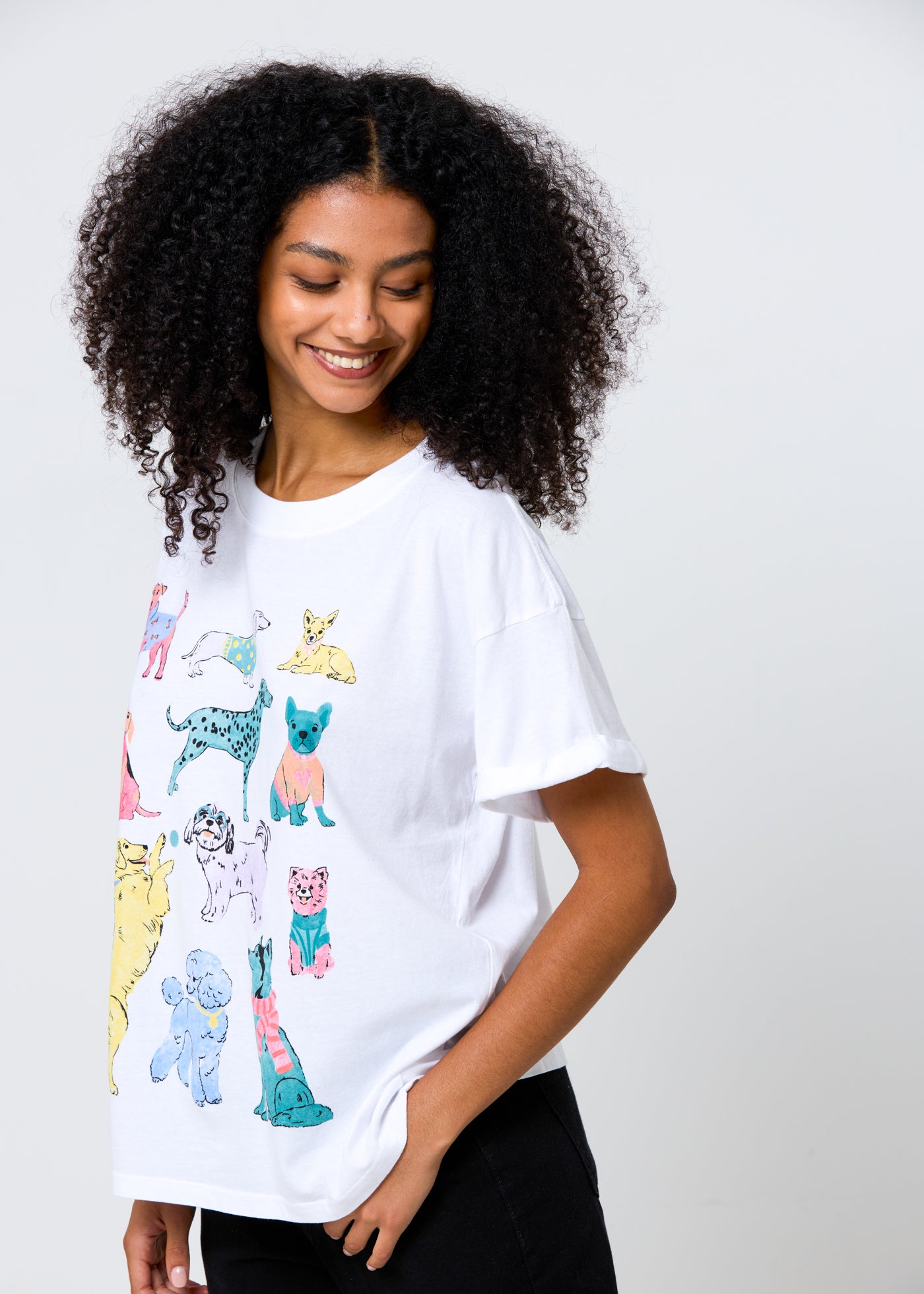 Dogs Vintage White Boyfriend Tee