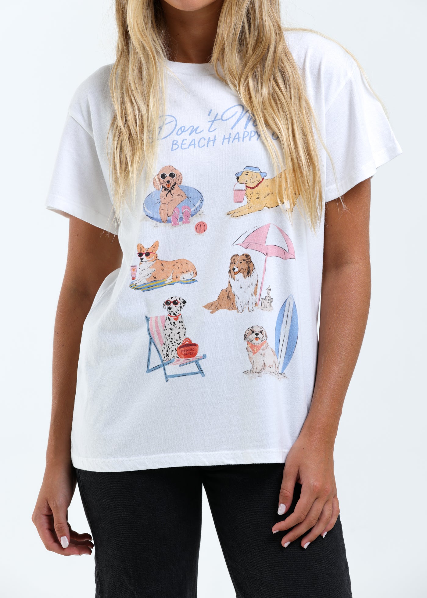Beach Happy Vintage White Vintage Tee