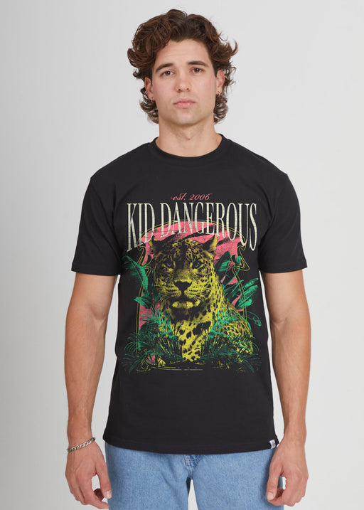 Kid Dangerous Jaguar Men's Black Heavyweight T-Shirt