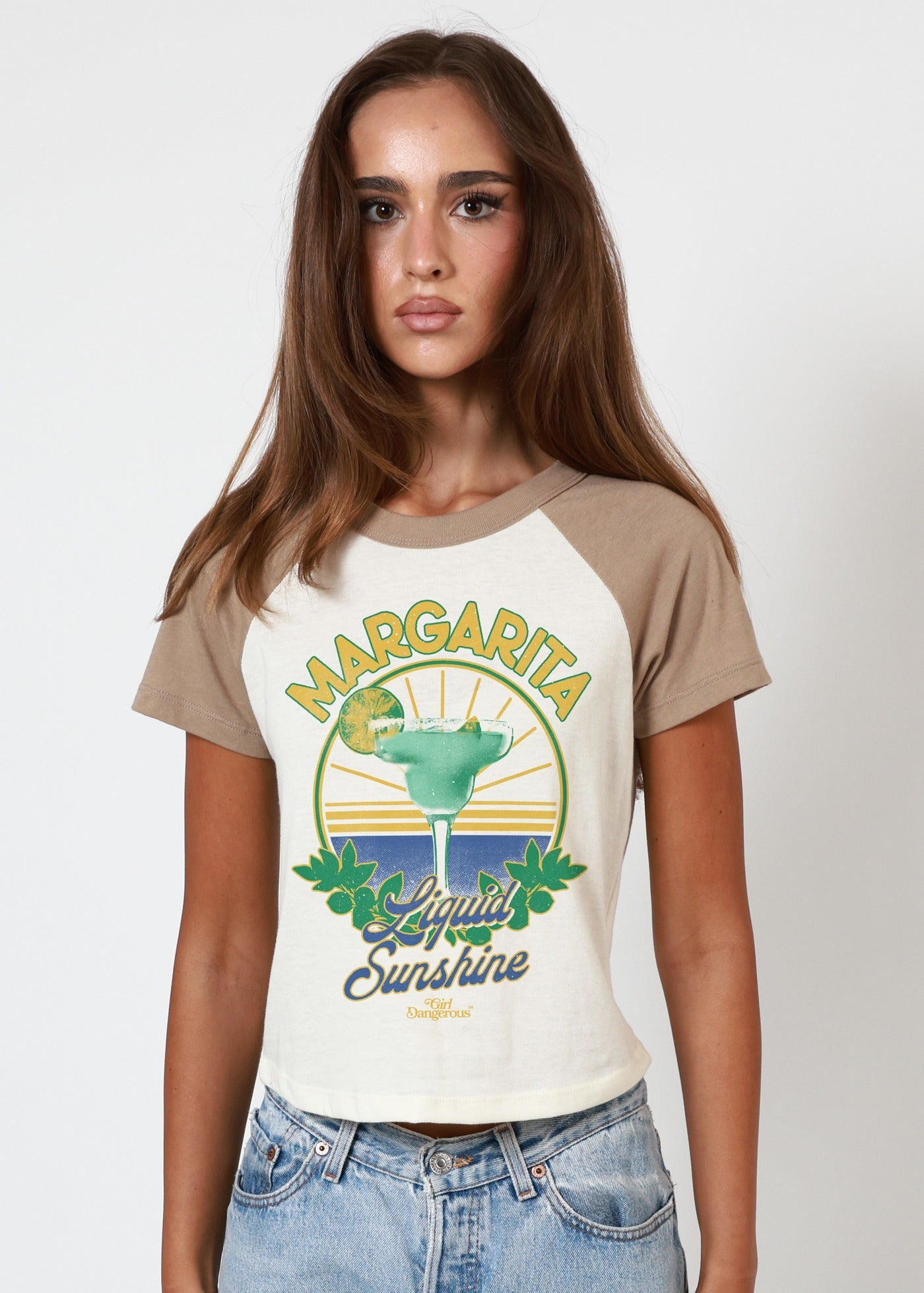 Margarita Liquid Sunshine Bone & Mocha Baby Raglan Tee