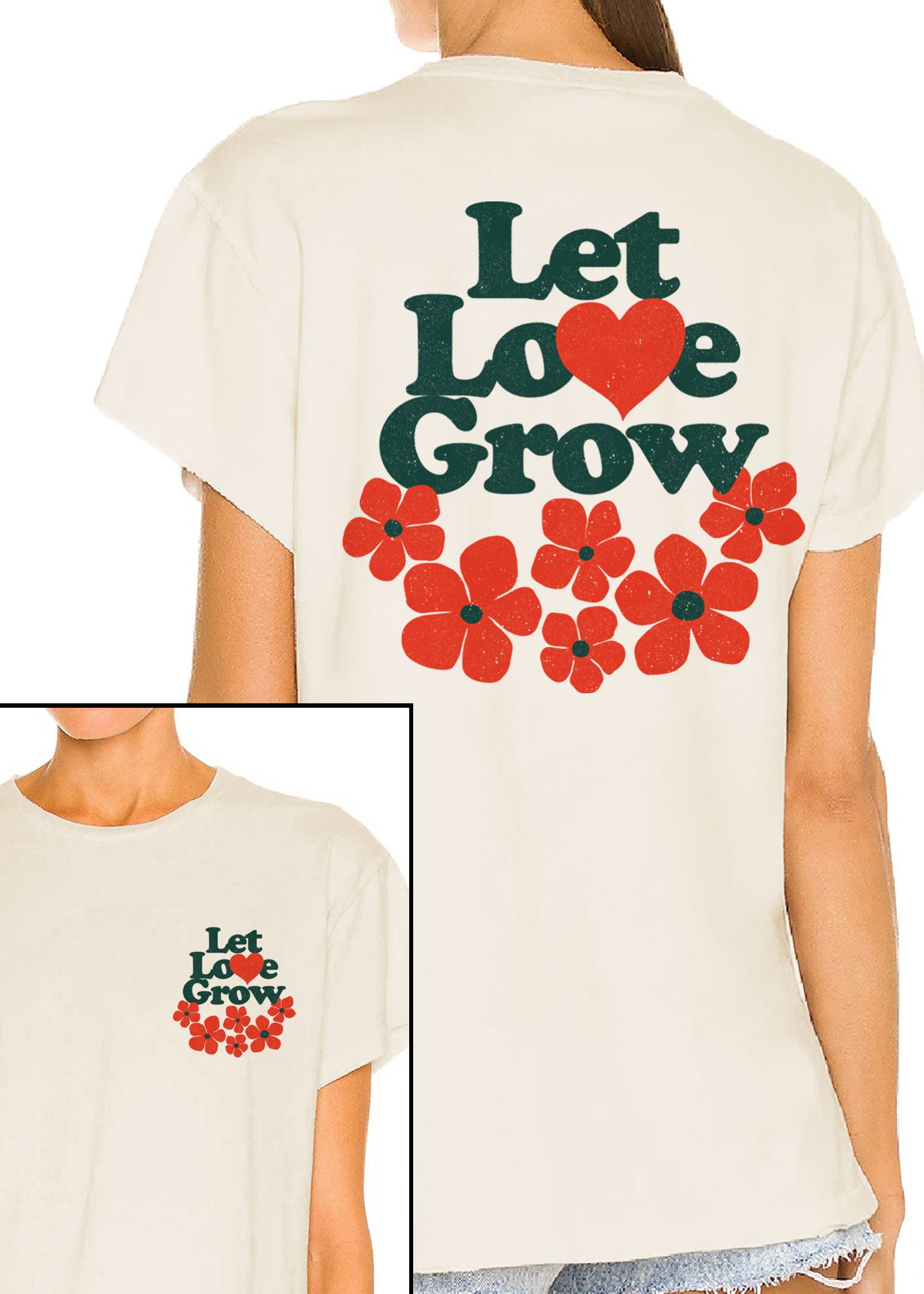 Let Love Grow Natural Vintage Tee