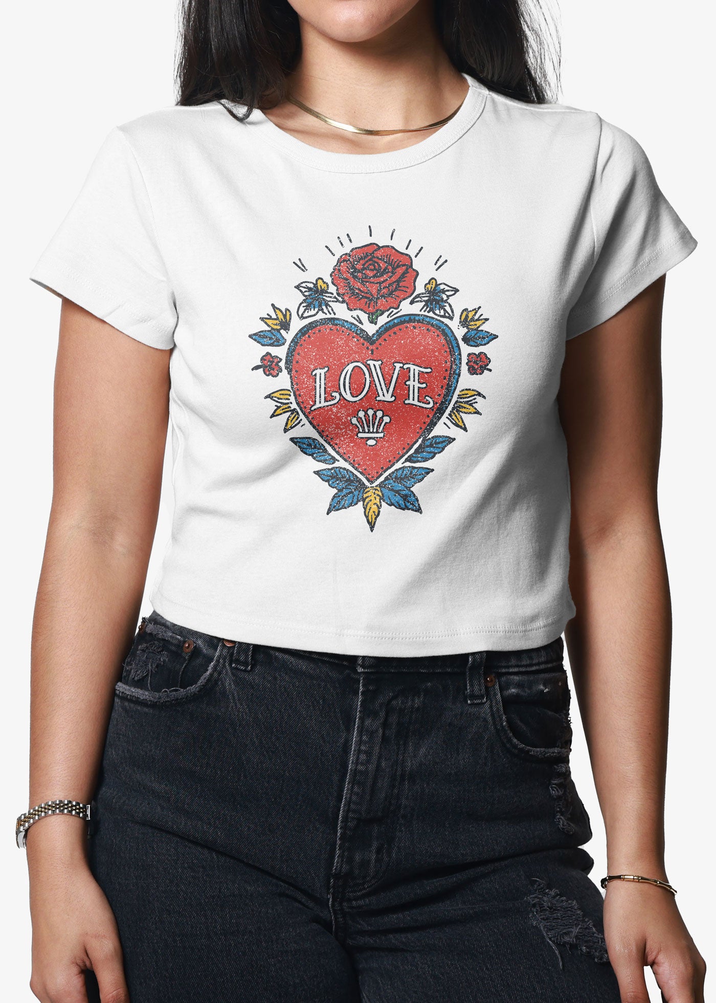 Love Tattoo White Baby Tee