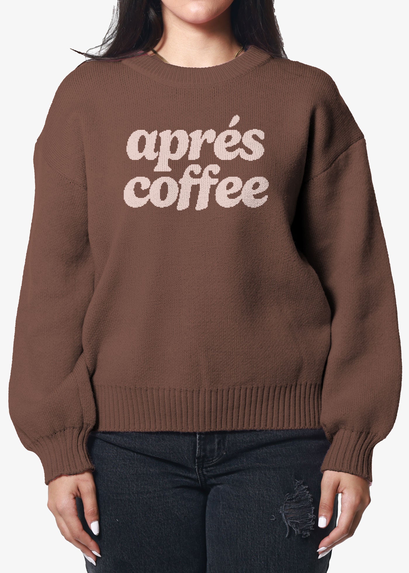 Apres Coffee Chocolate Browm Oversized Sweater