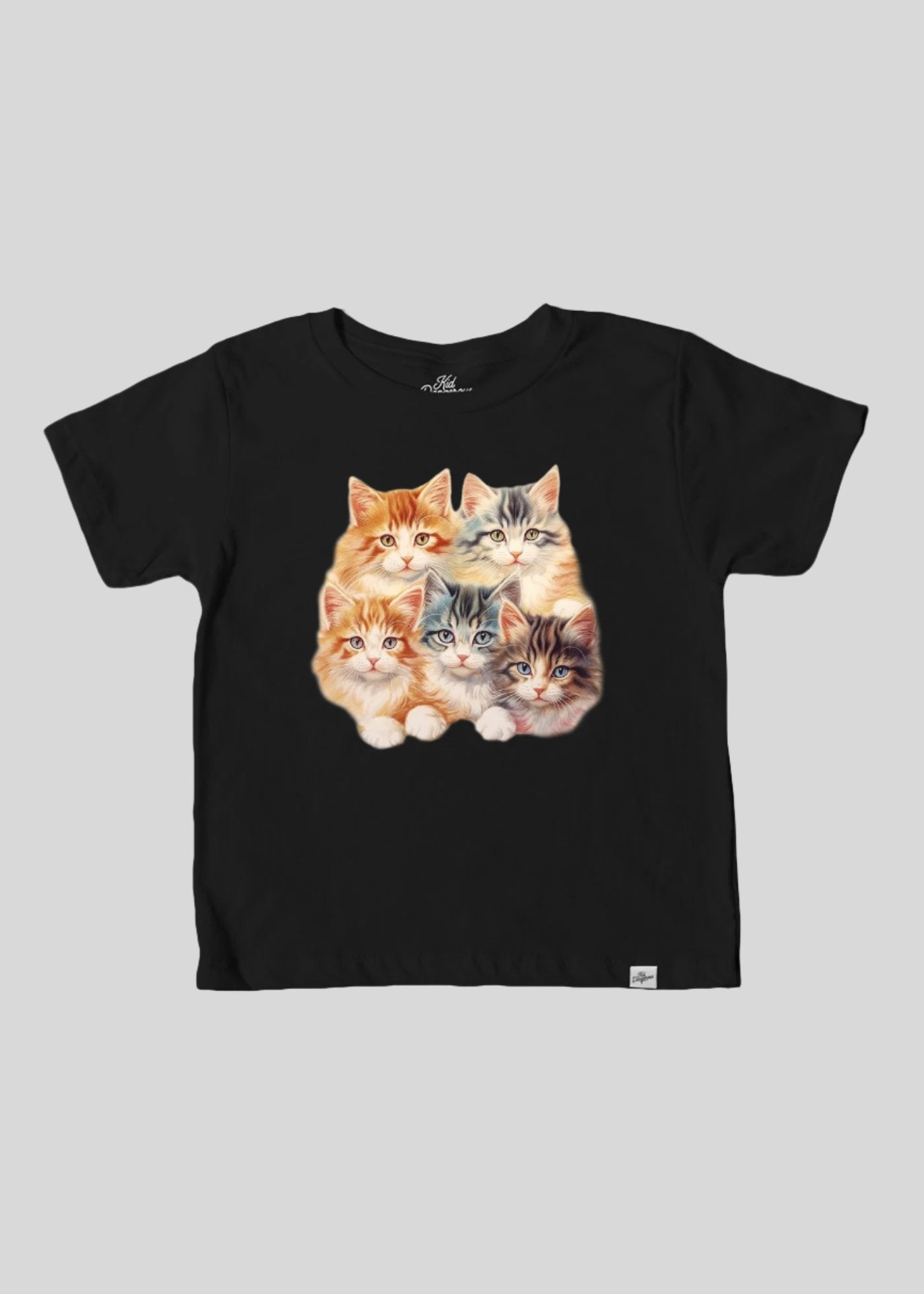 Kittens Kid's Black T-Shirt