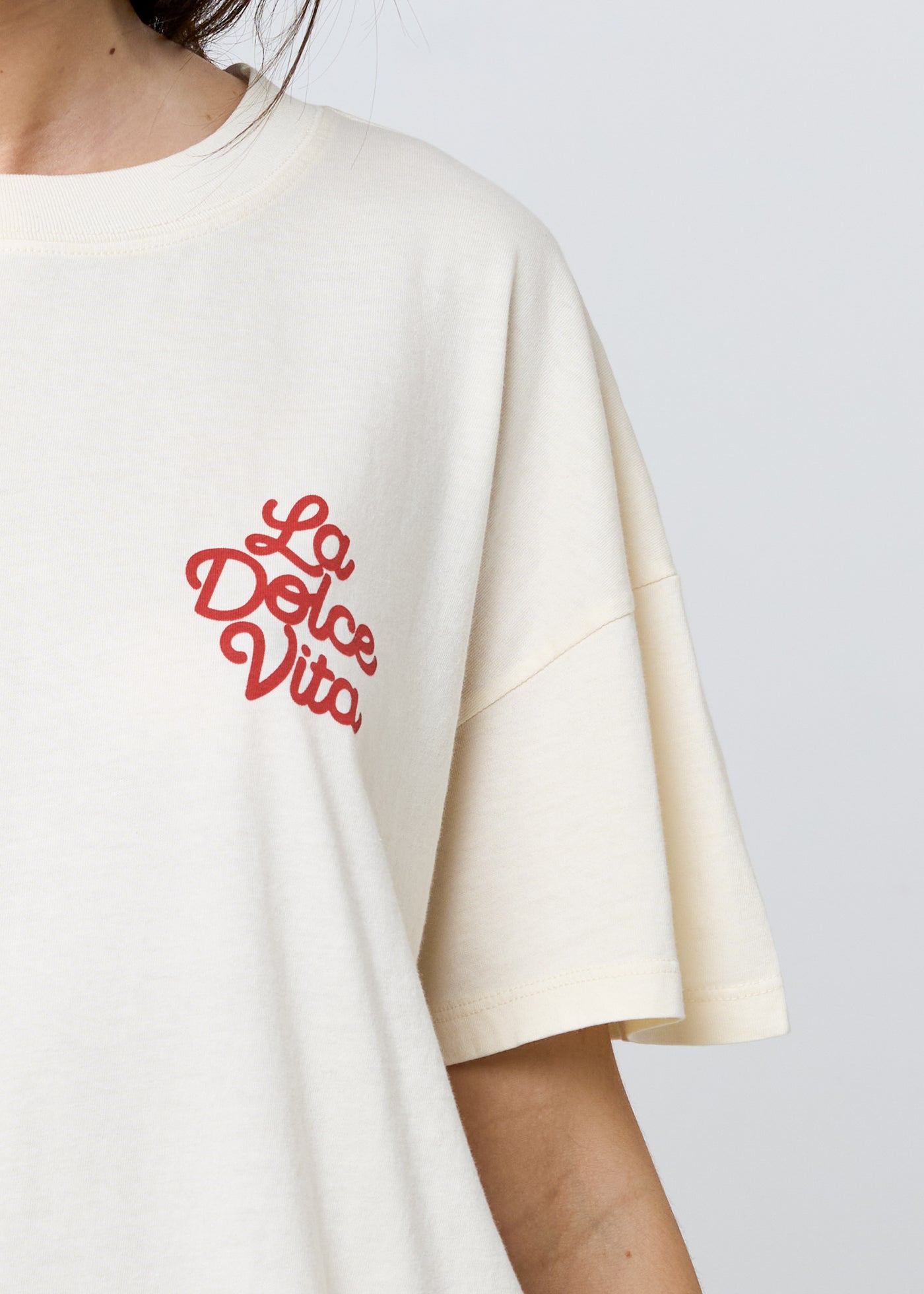 La Dolce Vita Off White Oversized Tee