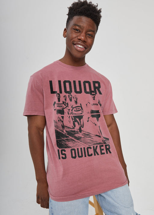 Liquor is Quicker Men's Faded Wine T-Shirt