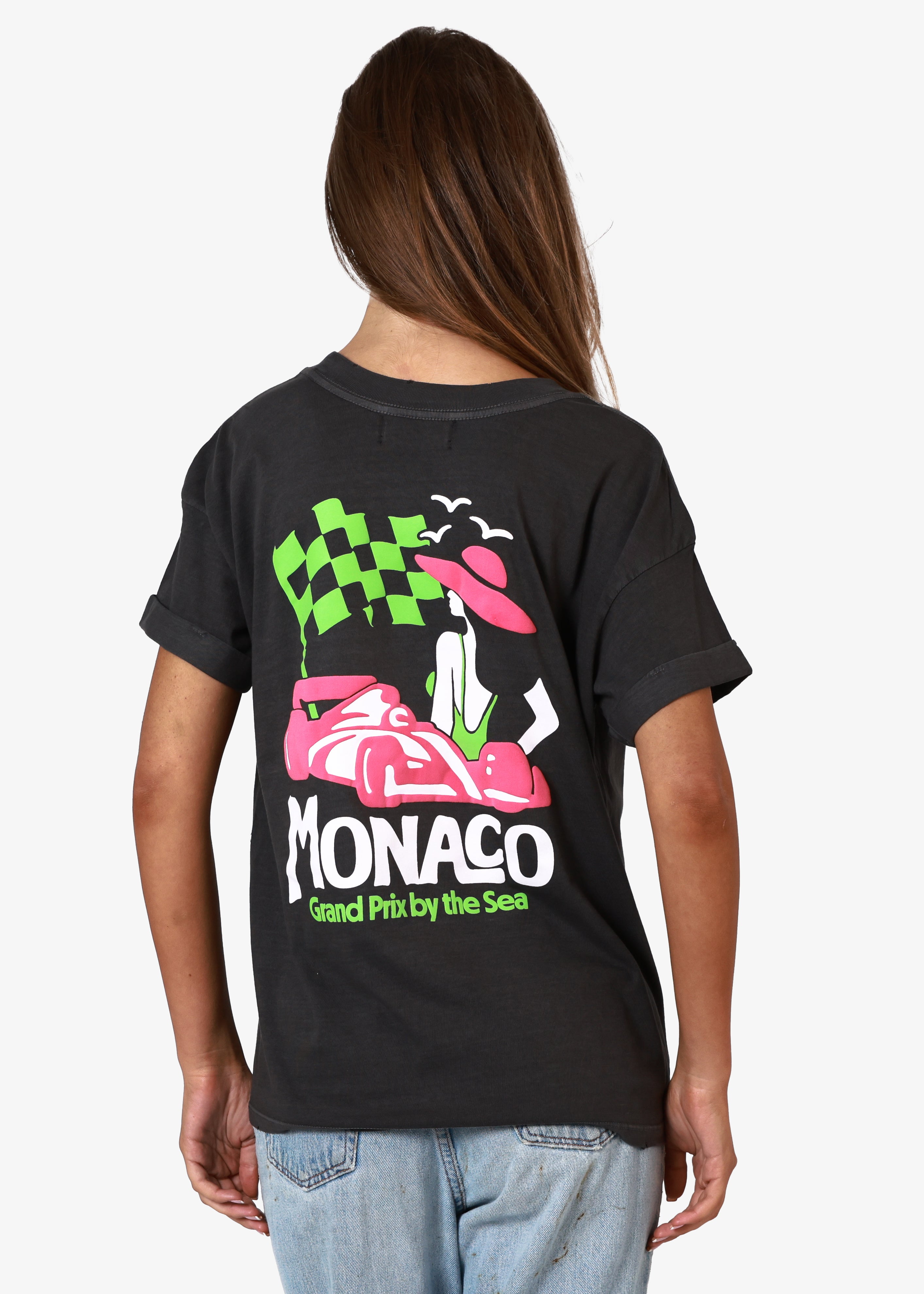 Monaco Vintage Black Boyfriend Tee