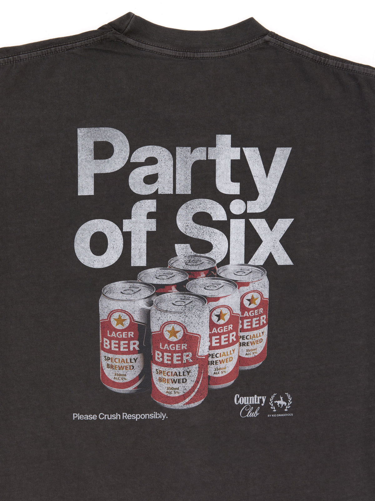Party of Six Vintage Black Pigment Dyed Heavyweight Tee