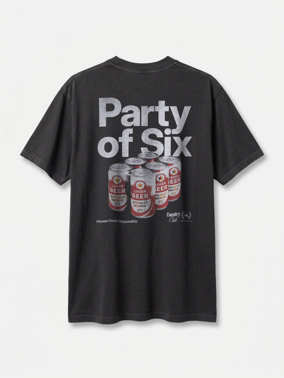 Party of Six Vintage Black Pigment Dyed Heavyweight Tee