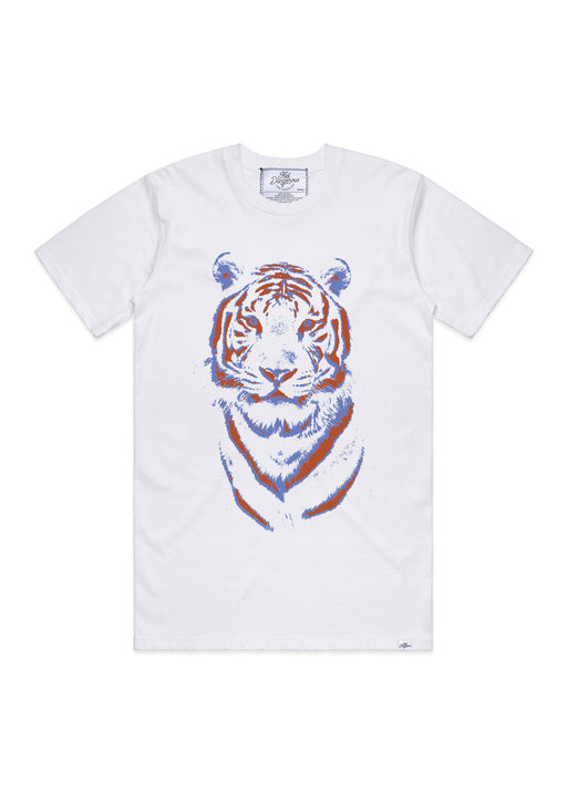 Tiger Stencil Men's White Heavyweight T-Shirt alternate view