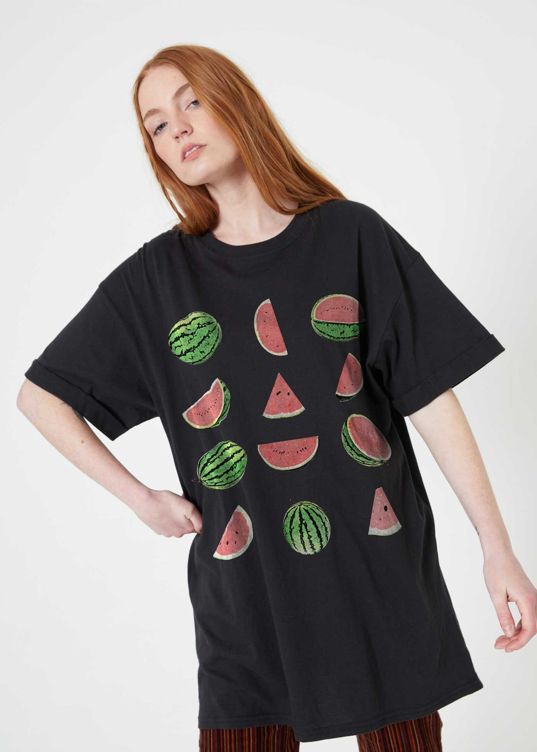 Watermelons Black Tee Dress