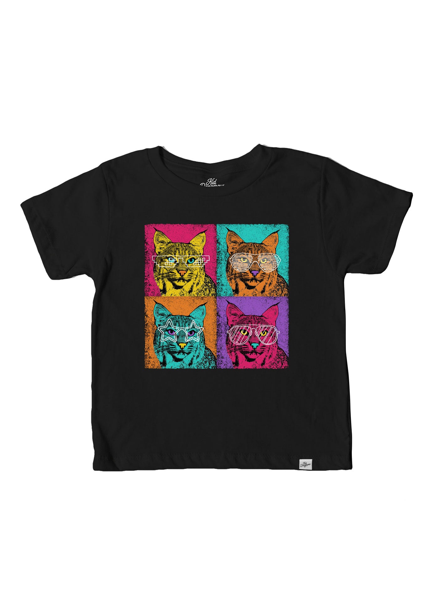 Wildcats Pop Art Kid's Black T-Shirt