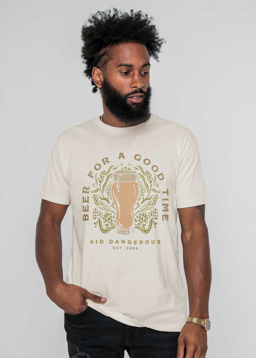 Beer for a Good Time Glass Men's Antique White Classic T-Shirt