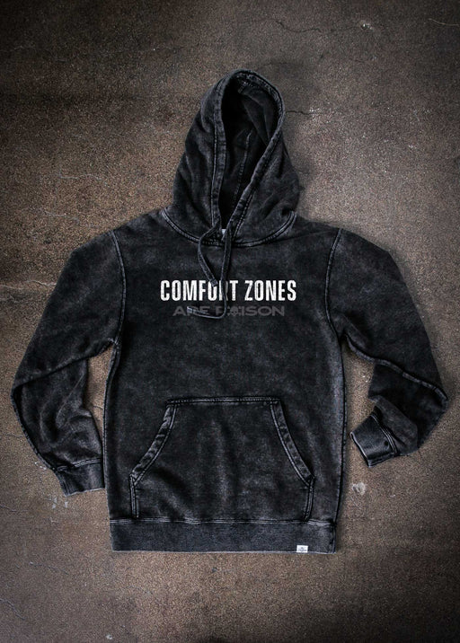 Comfort Zones are Poison Mineral Wash Black Pullover Hoodie alternate view
