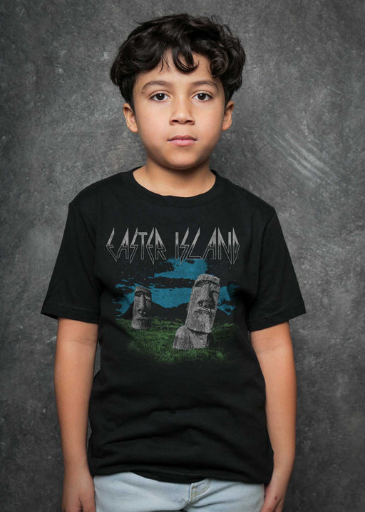 Easter Island Kid's Black T-Shirt