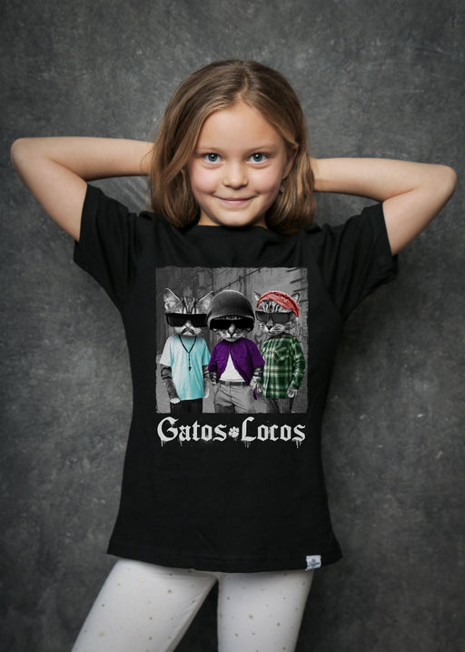 Gatos Locos Kid's Black T-Shirt