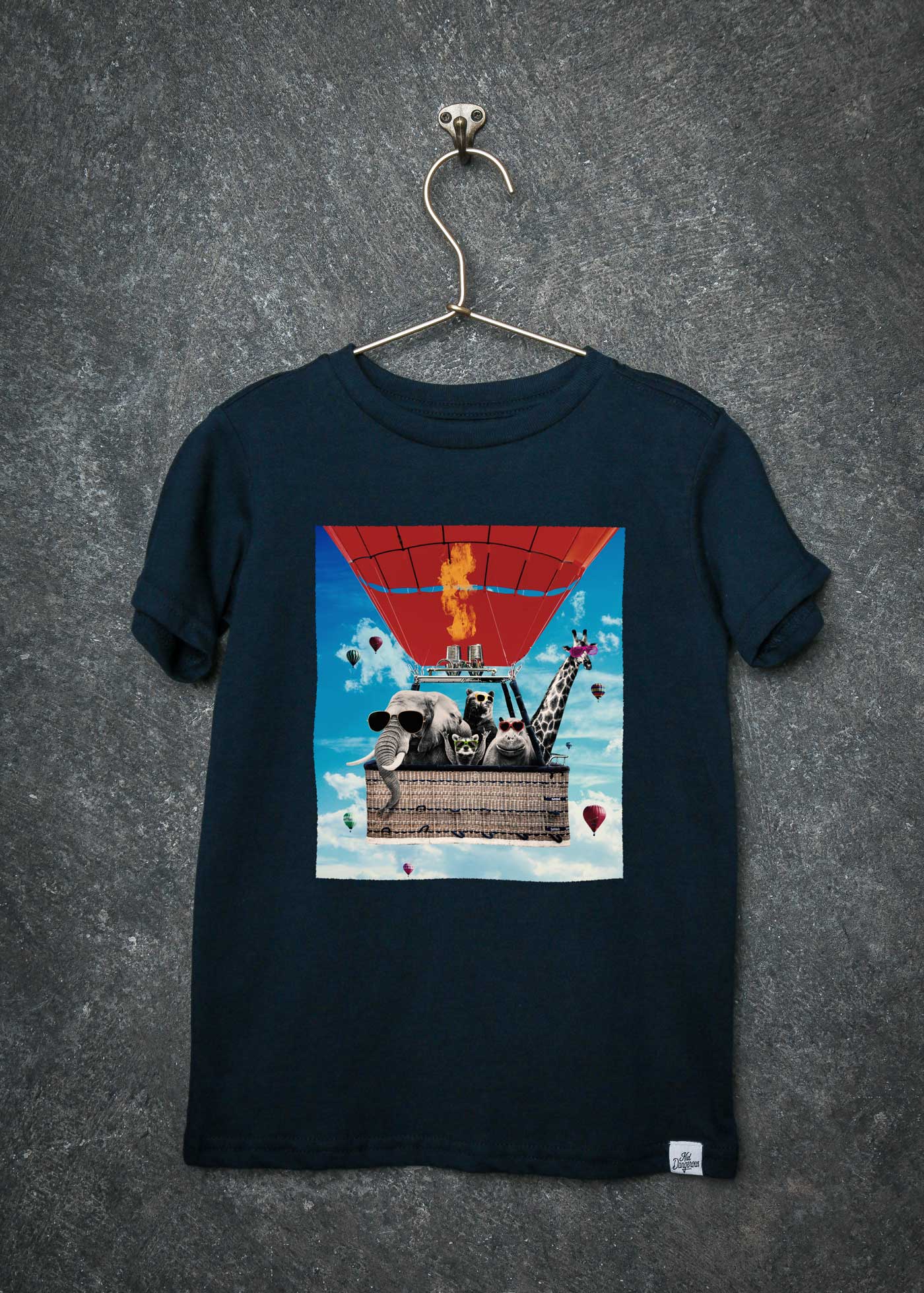 Hot Air Balloon Kid's Navy T-Shirt