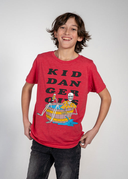 KD Skeleton Tub Kid's Heather Red T-Shirt