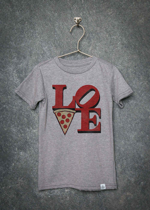 Love Pizza Kid's Heather Grey T-Shirt alternate view