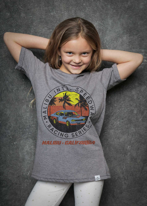 Malibu Speedway Kid's Heather Grey T-Shirt