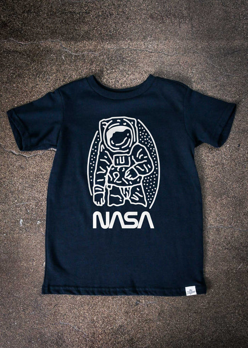NASA Astronaut Minimal Kid's Navy T-Shirt alternate view
