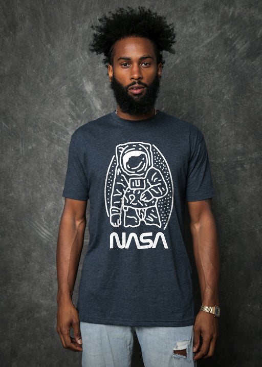 NASA Astronaut Minimal Men's Heather Navy Classic T-Shirt
