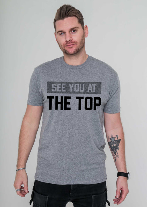 See You at the Top Halftone Men's Heather Grey Classic T-Shirt