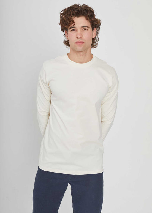 Men's Antique White Heavyweight Long Sleeve T-Shirt