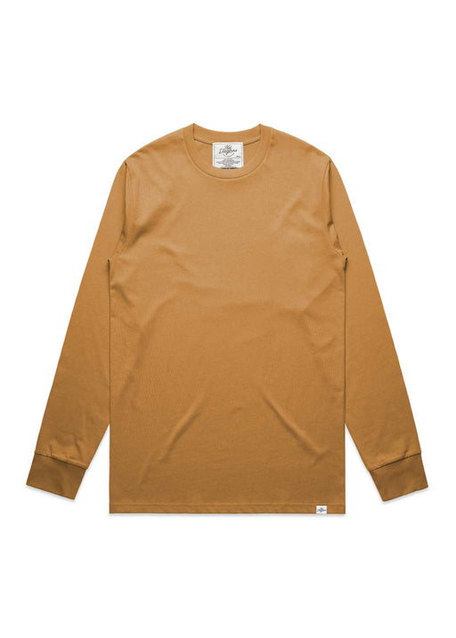 Men's Camel Heavyweight Long Sleeve T-Shirt