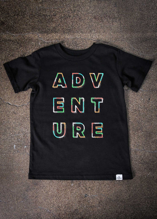 Adventure Graffiti Kid's Black T-Shirt