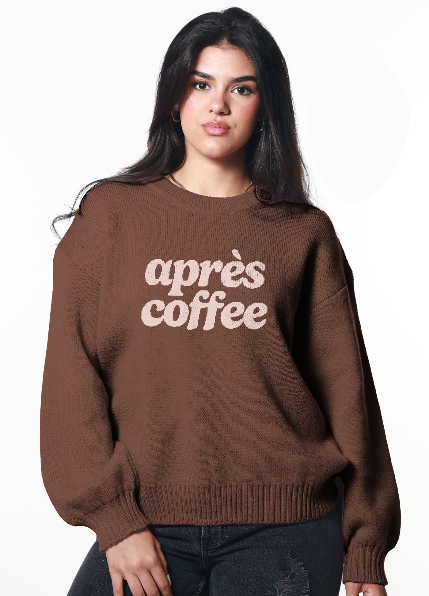 Apres Coffee Chocolate Browm Oversized Sweater