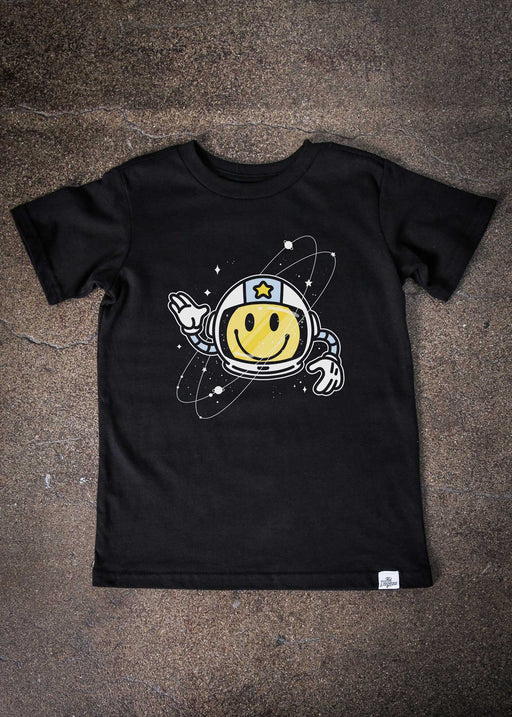 Astro Smiley Kid's Black T-Shirt alternate view