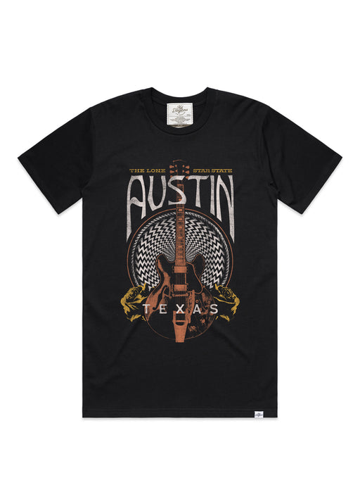 Austin Guitar Men's Black Heavyweight T-Shirt