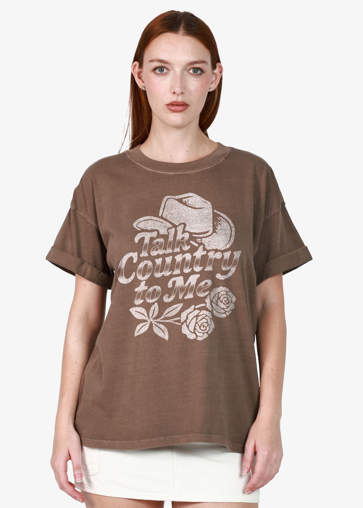 Talk Country to Me Espresso Boyfriend Tee