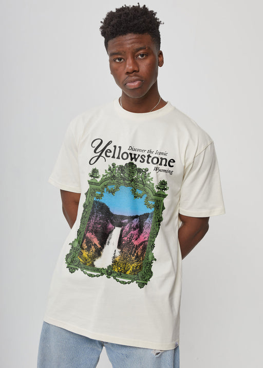 Discover Yellowstone Men's Antique White Heavyweight T-Shirt alternate view