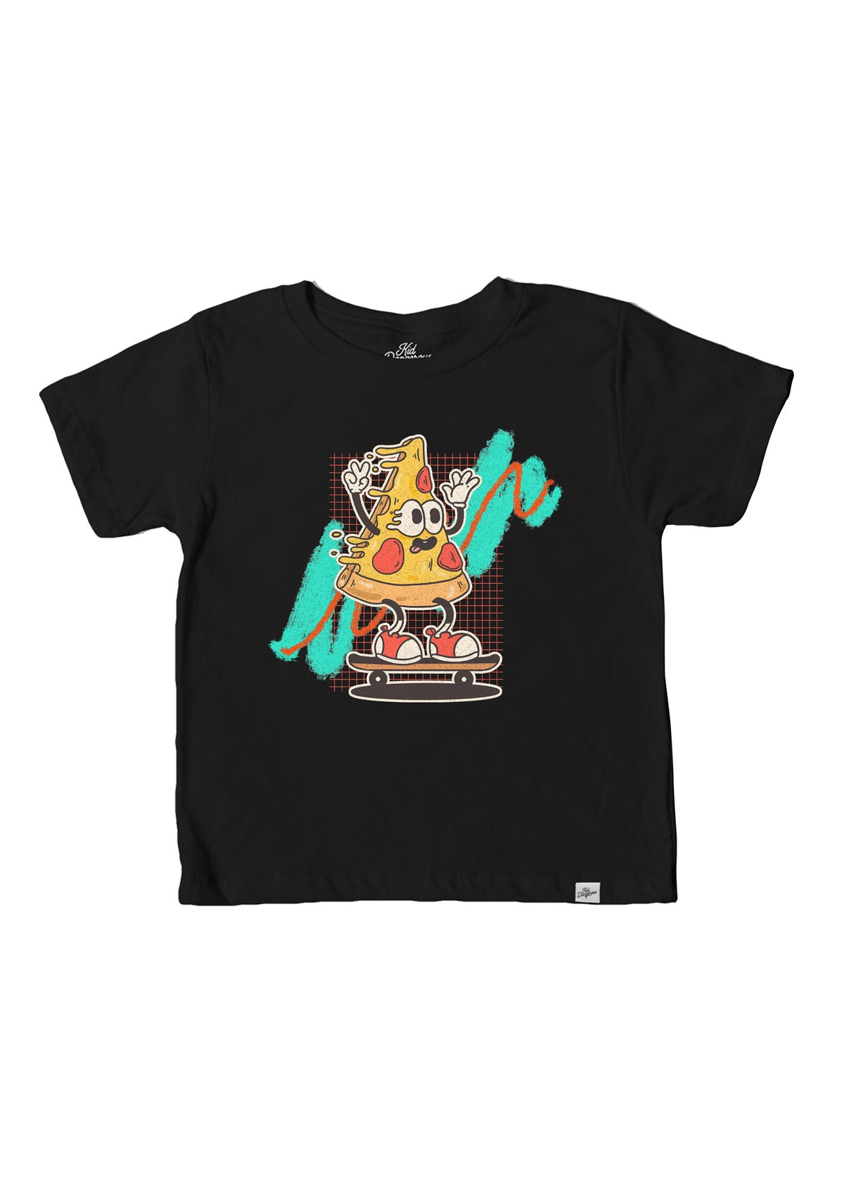 Fast Food Pizza Kid's Black T-Shirt