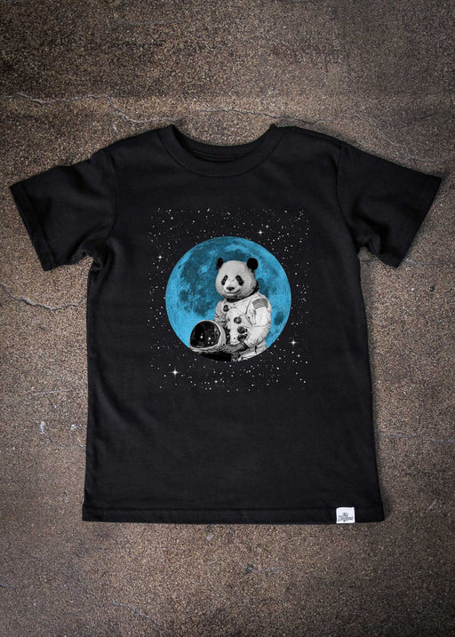 Fuzz Aldrin Moon Kid's Black T-Shirt alternate view