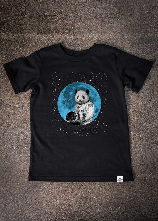 Fuzz Aldrin Moon Kid's Black T-Shirt alternate view