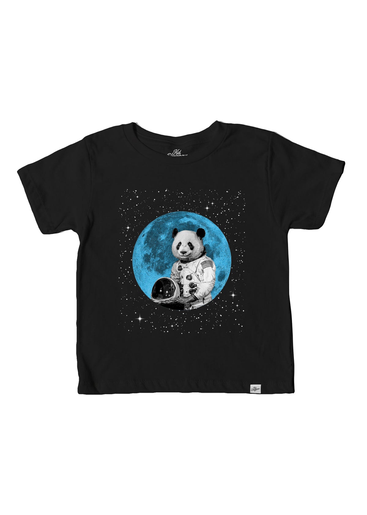 Fuzz Aldrin Moon Kid's Black T-Shirt