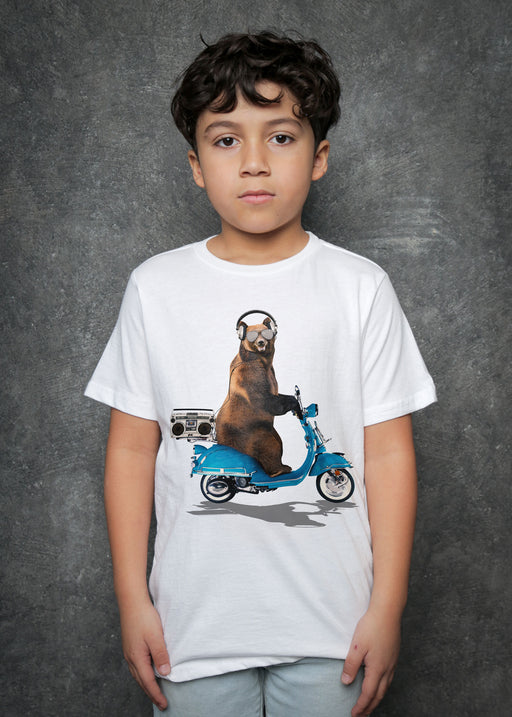Grizzly Cruising Kid's White T-Shirt alternate view
