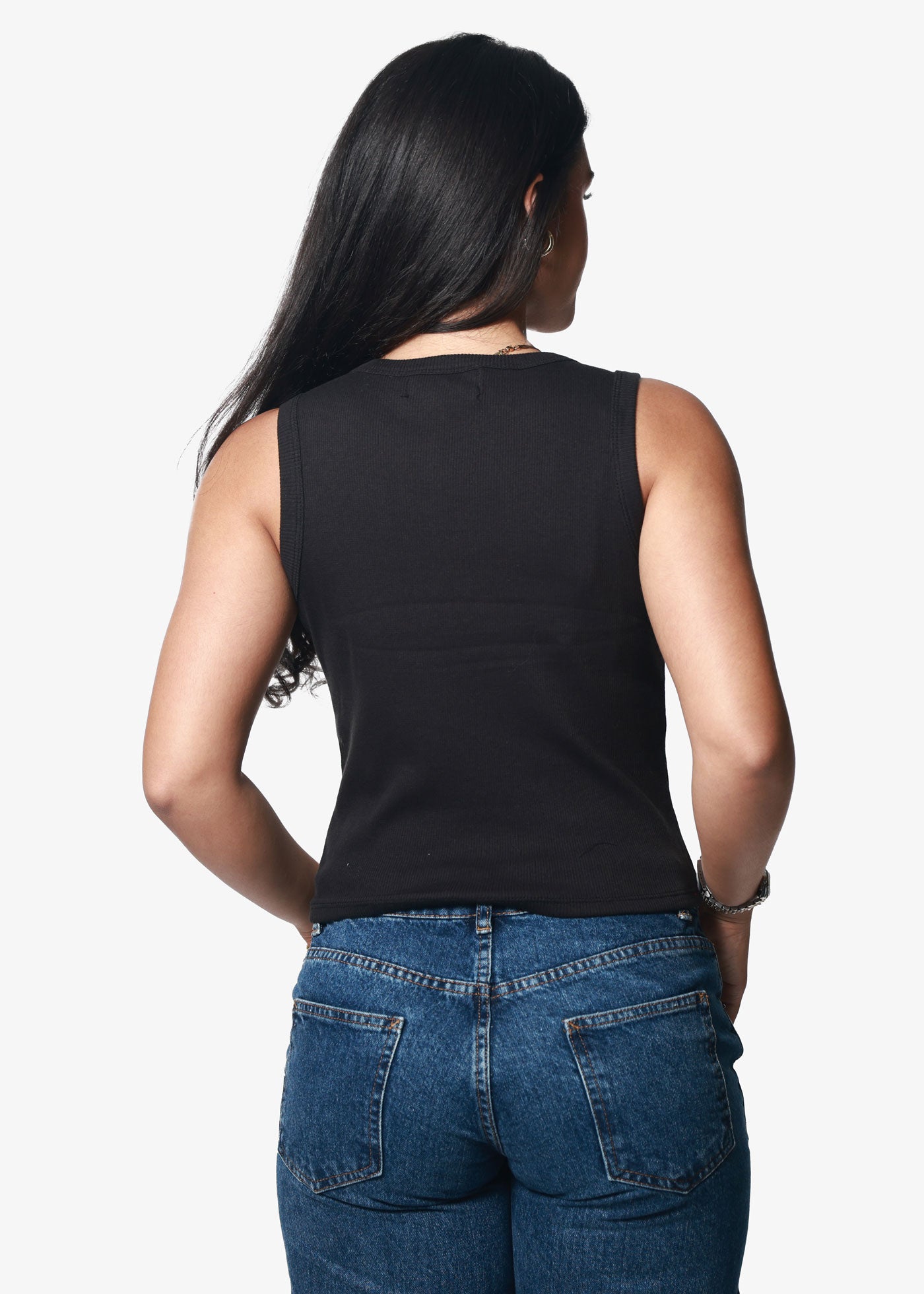 Honky Tonk Queen Black Ribbed Crop Tank