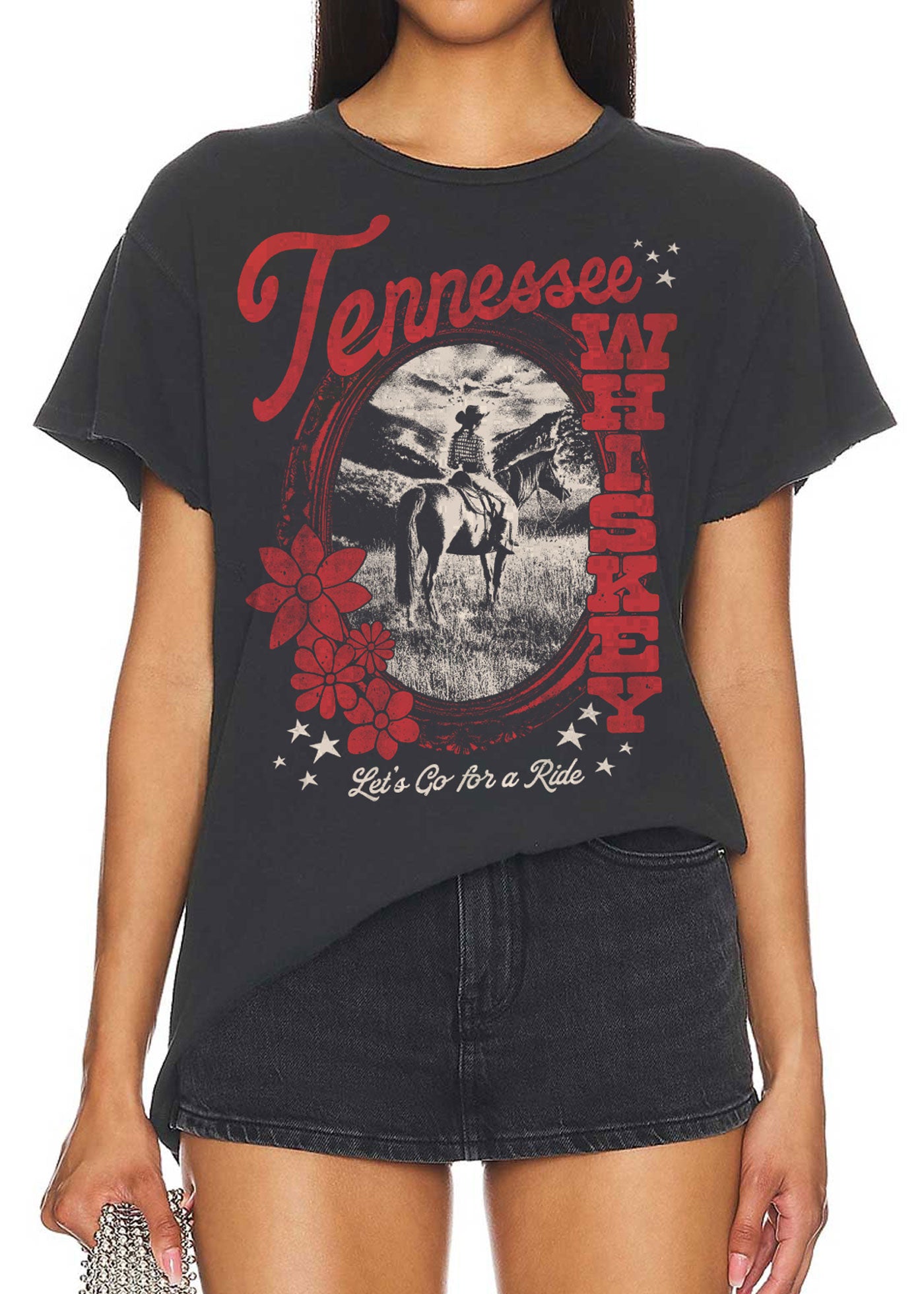 Tennessee Whiskey Faded Black Vintage Tee