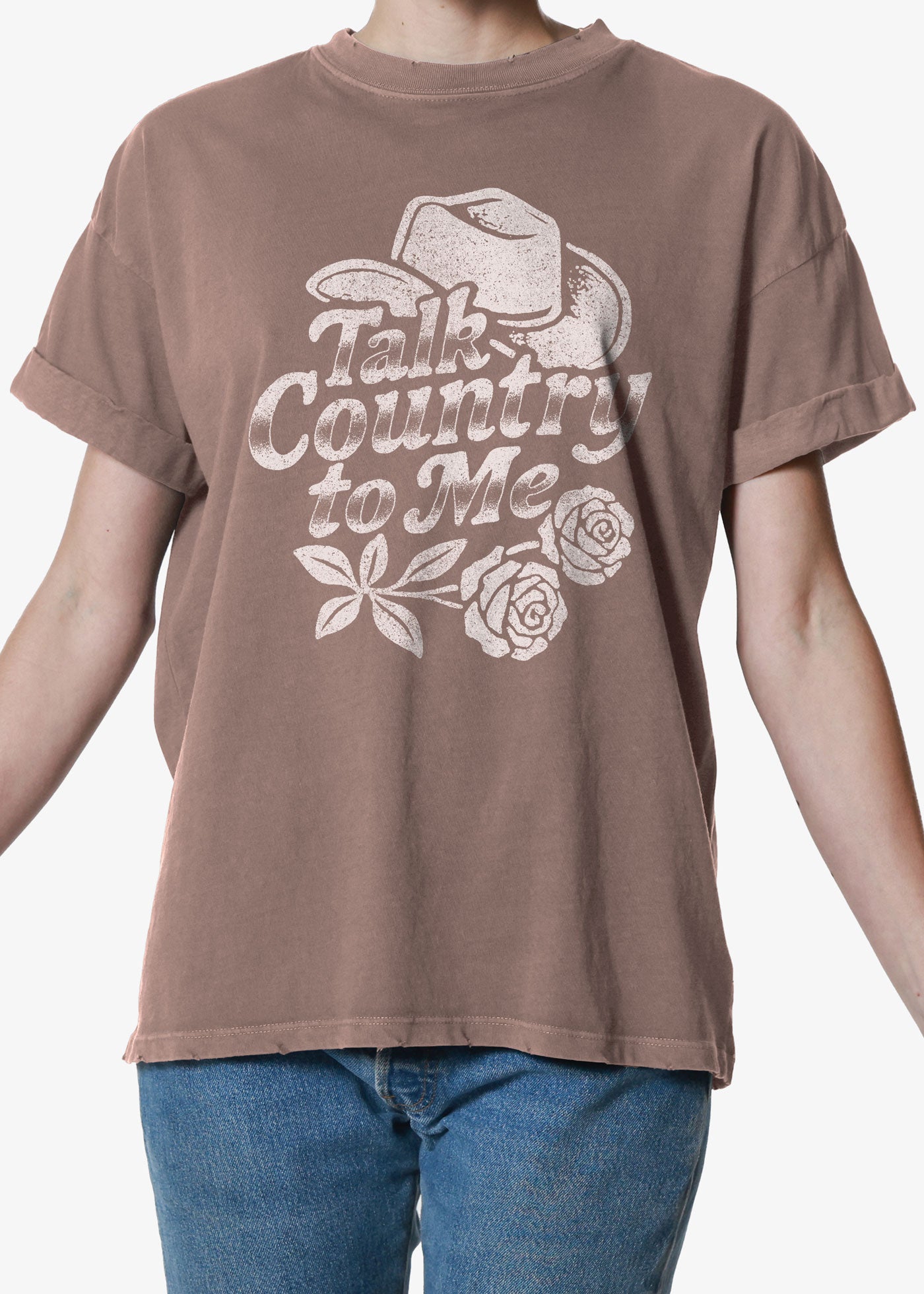 Talk Country to Me Espresso Boyfriend Tee